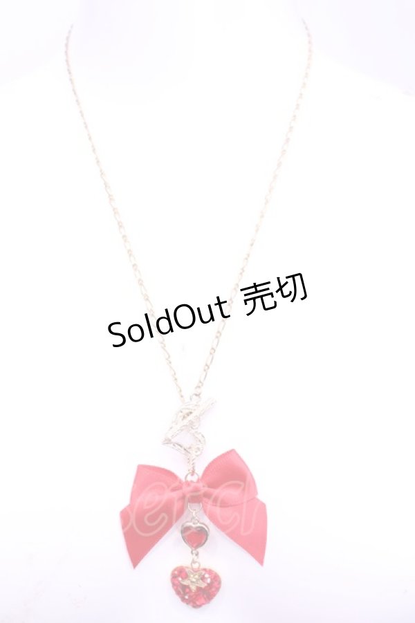 画像2: REILA heart pink ring / ハートリボン　ネックレス  アカ*ゴールド O-25-11-12-065-LO-AC-IG-OS (2)
