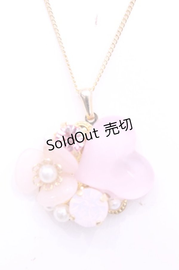 画像1: REILA heart pink ring / ハートフラワーネックレス  ゴールド×ピンク O-25-11-12-066-LO-AC-IG-OS (1)