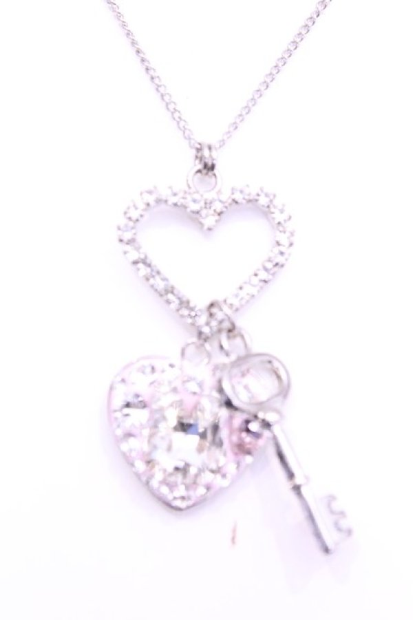 画像1: REILA heart pink ring / うさぎキーモチーフネックレス  シルバー×ピンク O-25-11-12-067-LO-AC-IG-OS (1)