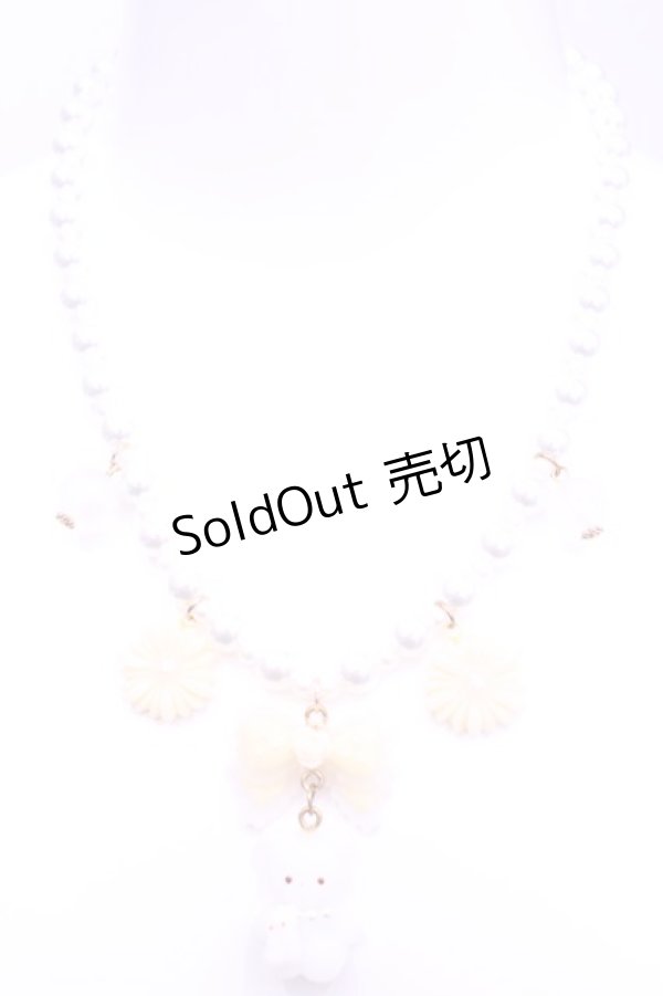 画像2: Haku Healing / くまとリボンのビースネックレス   O-25-11-12-069-LO-AC-IG-OS (2)