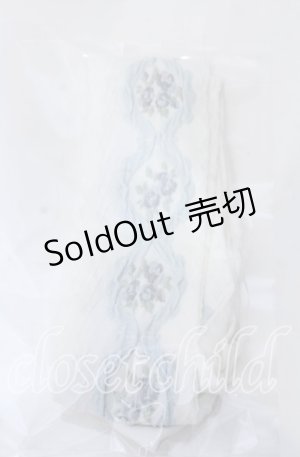 画像: m petit by misako / ECAMOVKバラレースソックス  シロ×サックス O-25-11-12-1012-LO-ZA-OW-OS