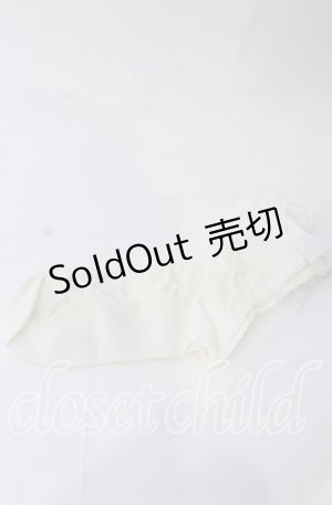 画像: m petit by misako / リボン付き透かしリボン柄クルーソックス  アイボリー O-25-11-12-1014-LO-ZA-OW-OS