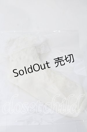 画像: m petit by misako / 透かしリボン柄クルーソックス  アイボリー O-25-11-12-1016-LO-ZA-OW-OS