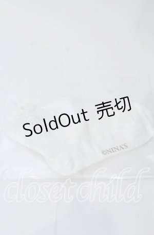 画像: m petit by misako / ハートレース付きクルーソックス  シロ O-25-11-12-1023-LO-ZA-OW-OS