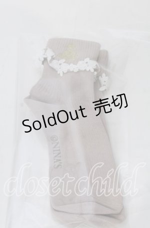 画像: m petit by misako / NINA‘S刺繍入りソックス  ピンク O-25-11-12-1031-LO-ZA-OW-OS