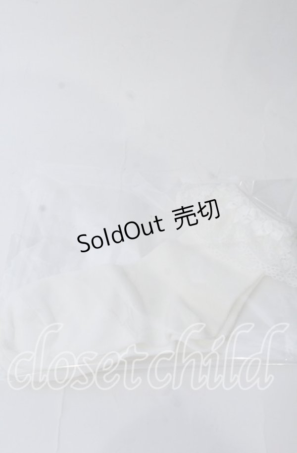 画像1: m petit by misako / レース＆リボン付きクルーソックス  シロ O-25-11-12-1033-LO-ZA-OW-OS (1)