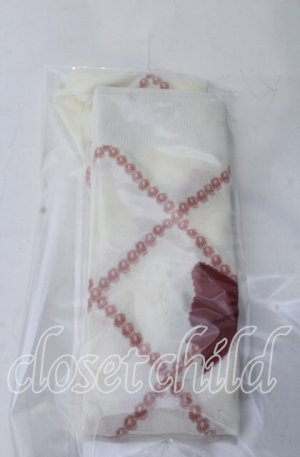 画像: FLC / ECHSOVKレースアップ　オーバーニーソックス  アイボリー O-25-11-12-1037-LO-ZA-OW-OS