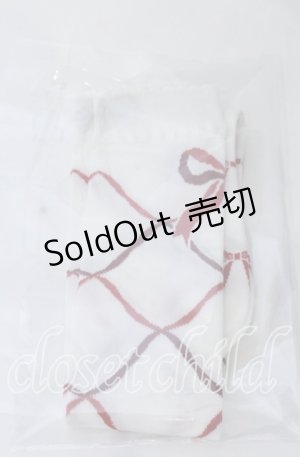 画像: m petit by misako / サンリオコラボオーバーニーソックス  シロ×ピンク　レースアップ O-25-11-12-1038-LO-ZA-OW-OS