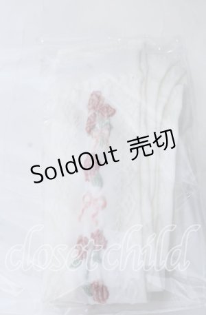 画像: m petit by misako / サンリオコラボオーバーニーソックス  シロ×ピンク　花柄 O-25-11-12-1039-LO-ZA-OW-OS