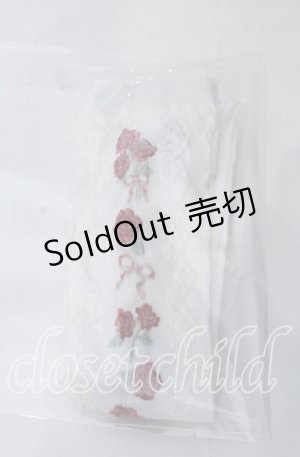 画像: m petit by misako / サンリオコラボオーバーニーソックス  シロ×アカ　花柄 O-25-11-12-1040-LO-ZA-OW-OS