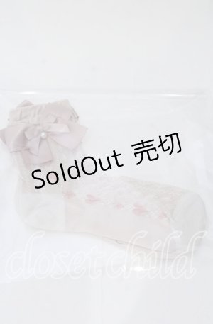 画像: m petit by misako / ハートレース柄リボン付きクルーソックス  ピンク O-25-11-12-1008-LO-ZA-OW-OS