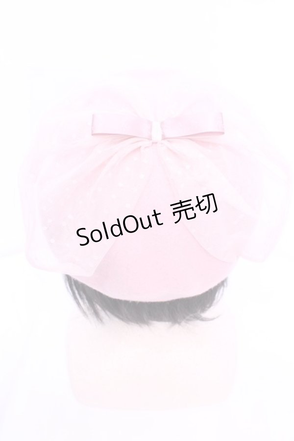 画像2: m petit by misako / NINA'S チュールリボンベレー帽  ピンク O-25-11-12-007-LO-AC-IG-ZT (2)