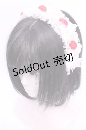 画像: A drop / イチゴとリボンのカチューシャ  オフ O-25-11-12-009-LO-AC-IG-OS