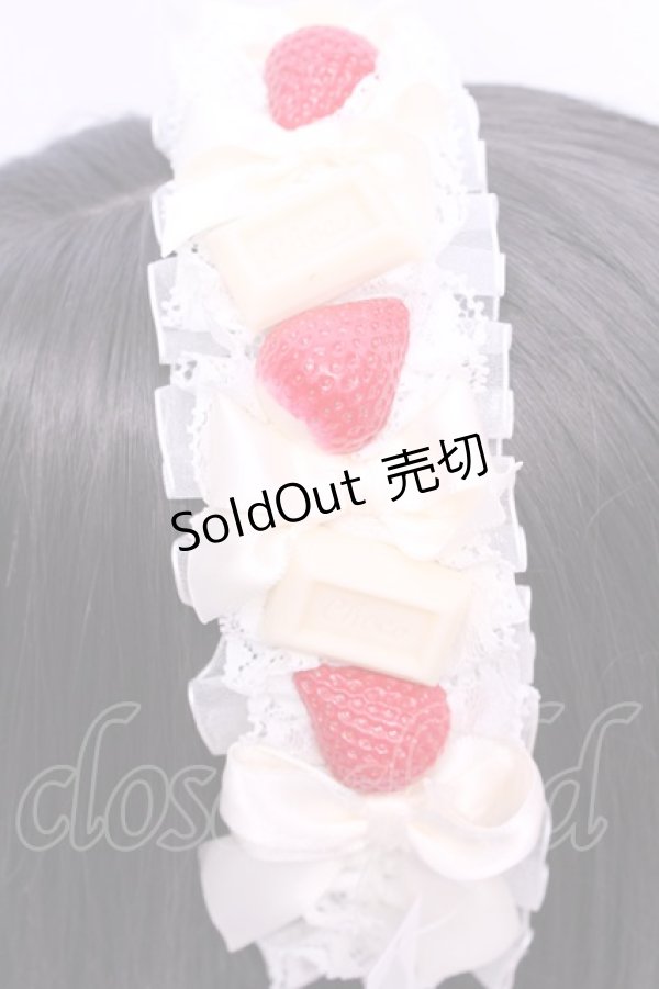 画像2: A drop / イチゴとリボンのカチューシャ  オフ O-25-11-12-009-LO-AC-IG-OS (2)