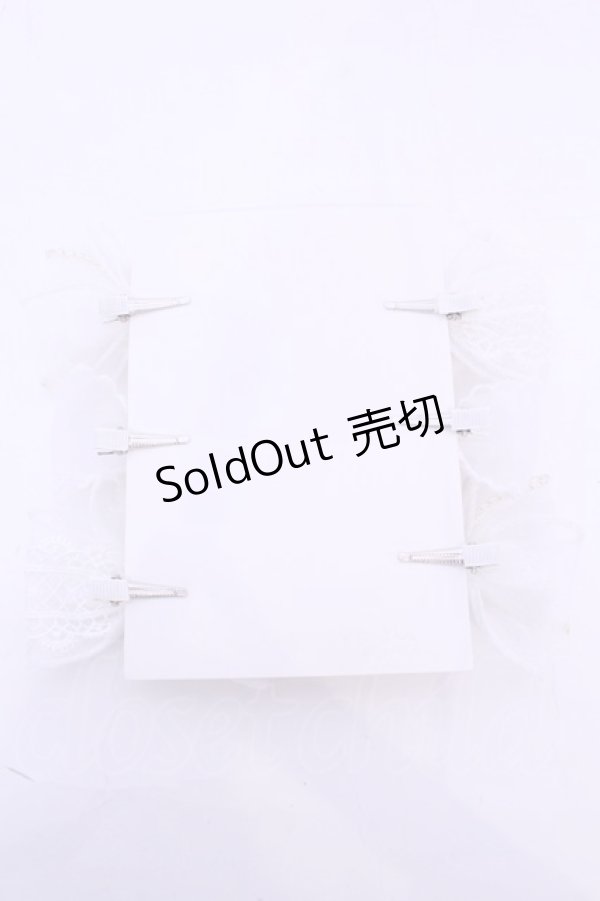 画像2: Stella-stellA / オーガンジーリボンクリップセット  シロ０ O-25-11-12-025-LO-AC-IG-OS (2)