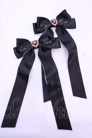 画像: Sweet Season / リボンクリップ  クロ×ワインビジューハート O-25-11-12-027-LO-AC-IG-OS