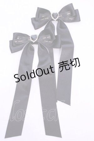 画像: Sweet Season / リボンクリップ  クロ×ビジューハート O-25-11-12-028-LO-AC-IG-OS