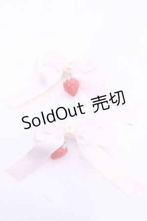 画像: Sweet Season / リボンクリップ  ピンク×イチゴ O-25-11-12-029-LO-AC-IG-OS