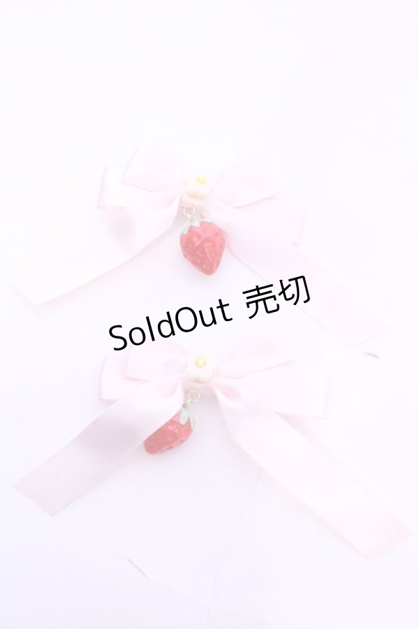 画像1: Sweet Season / リボンクリップ  ピンク×イチゴ O-25-11-12-029-LO-AC-IG-OS (1)