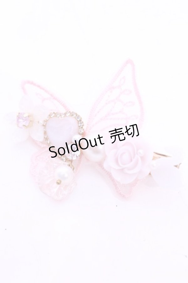 画像1: Haku Healing / バタフライリボンクリップ  ピンク O-25-11-12-035-LO-AC-IG-OS (1)