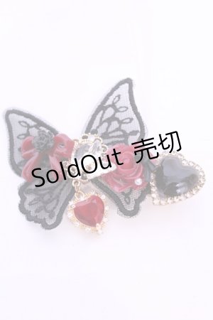 画像: Haku Healing / バタフライリボンクリップ  クロ×アカ O-25-11-12-039-LO-AC-IG-OS