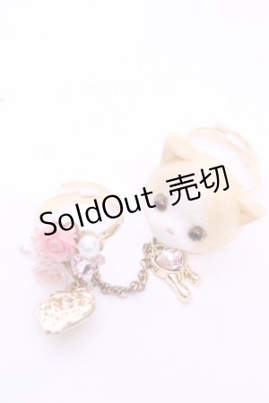 画像: Baby Meow / 猫フェイスリング  ゴールド×ピンク O-25-11-12-049-LO-AC-IG-OS