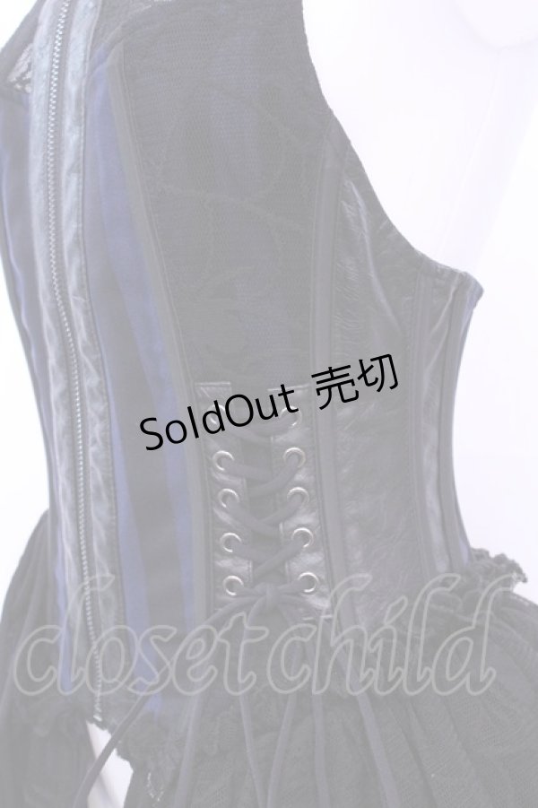 画像3: Qutie Frash / ホルターコルセットベスト  ネイビー×ブラック O-25-11-13-002-QU-JA-OW-OS (3)