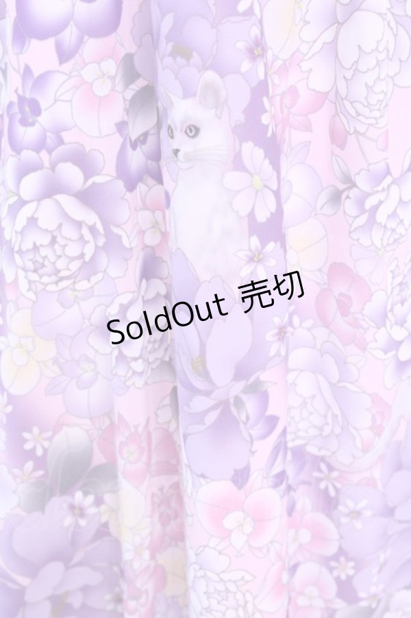 画像2: Qutie Frash / 和柄ロングスカート  ラベンダー O-25-11-13-027-QU-SK-OW-OS (2)