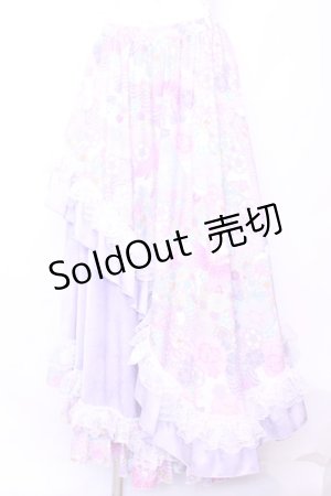 画像: Qutie Frash / 和柄レースロングスカート  ピンク O-25-11-13-028-QU-SK-OW-OS