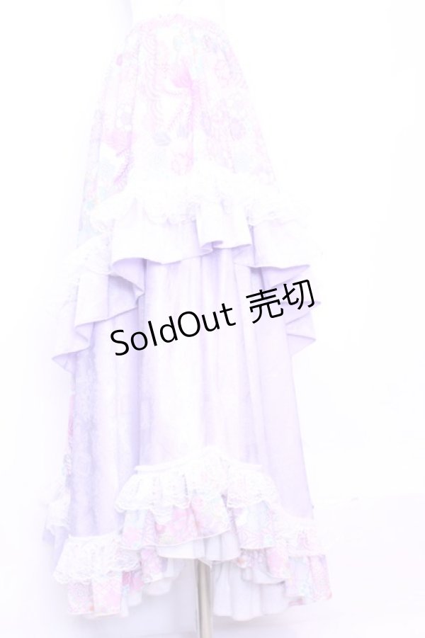 画像2: Qutie Frash / 和柄レースロングスカート  ピンク O-25-11-13-028-QU-SK-OW-OS (2)