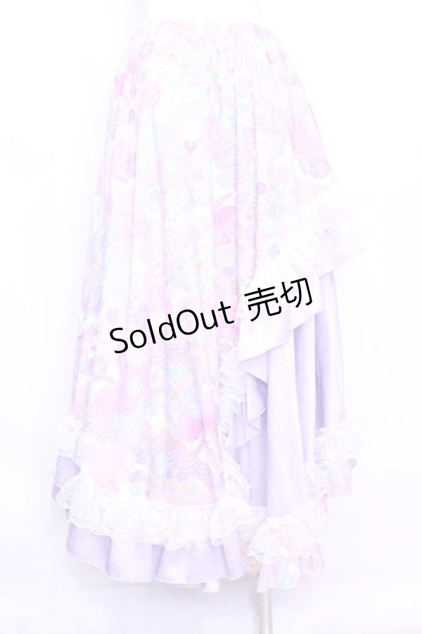 画像3: Qutie Frash / 和柄レースロングスカート  ピンク O-25-11-13-028-QU-SK-OW-OS (3)