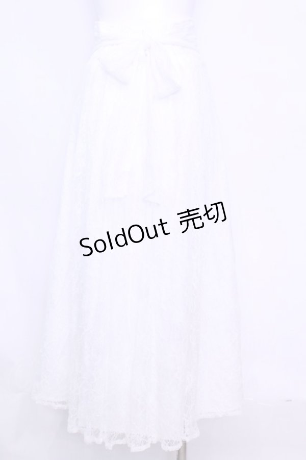 画像3: DearMyLoveRose / バックリボンハイウエストフレアスカート M シロ O-25-11-13-033-EL-SK-OW-OS (3)