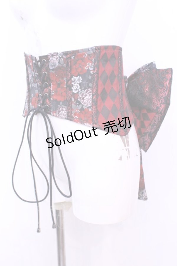 画像3: Qutie Frash / 花魁帯コルセット  レッド×ブラック O-25-11-13-003-QU-TO-OW-OS (3)