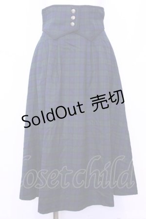 画像: Maison de FLEUR Petite Robe canone / コルセットベルトチェックスカート  グリーン×ネイビー O-25-11-13-037-EL-SK-IG-OS