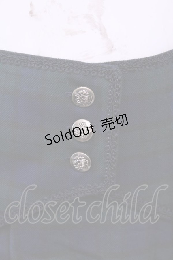 画像2: Maison de FLEUR Petite Robe canone / コルセットベルトチェックスカート  グリーン×ネイビー O-25-11-13-037-EL-SK-IG-OS (2)