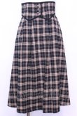 画像1: Maison de FLEUR Petite Robe canone / コルセットベルトチェックスカート  クロ×ベージュ O-25-11-13-038-EL-SK-IG-OS (1)