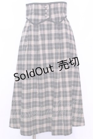 画像: Maison de FLEUR Petite Robe canone / コルセットベルトチェックスカート  クロ×ベージュ O-25-11-13-038-EL-SK-IG-OS