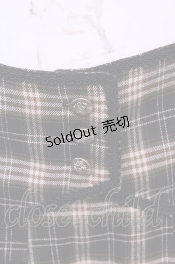 画像2: Maison de FLEUR Petite Robe canone / コルセットベルトチェックスカート  クロ×ベージュ O-25-11-13-038-EL-SK-IG-OS (2)
