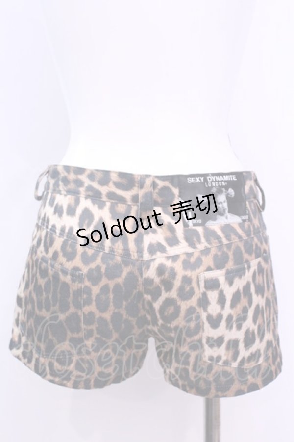 画像2: SEXY DYNAMITE LONDON (CHOICE) / レオパードホットパンツ Ｍ ブラウン O-25-11-13-040-PU-PA-IG-OS (2)