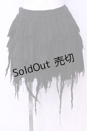 画像: STIGMATA / カットオフランダムガーゼミニスカート Ｓ ブラック O-25-11-13-041-GO-SK-IG-OS