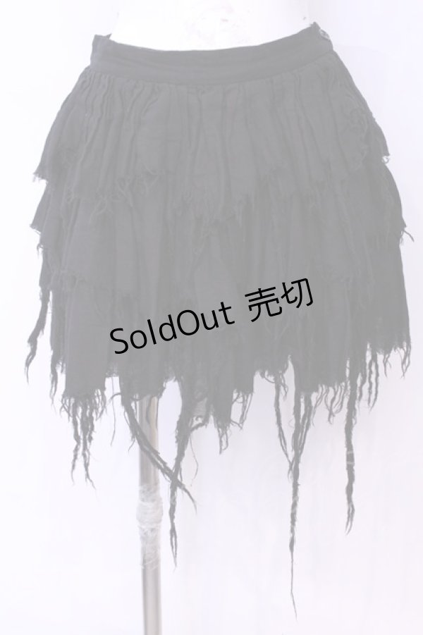 画像1: STIGMATA / カットオフランダムガーゼミニスカート Ｓ ブラック O-25-11-13-041-GO-SK-IG-OS (1)