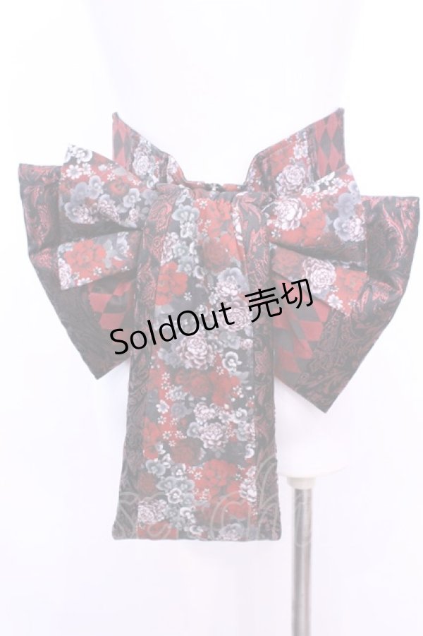 画像1: Qutie Frash / 花魁帯コルセット  レッド×ブラック O-25-11-13-003-QU-TO-OW-OS (1)