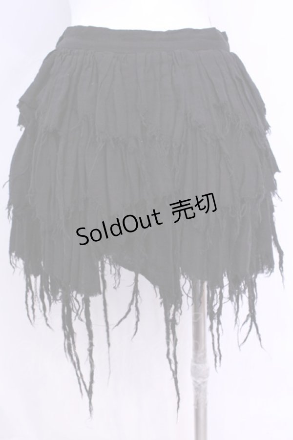 画像3: STIGMATA / カットオフランダムガーゼミニスカート Ｓ ブラック O-25-11-13-041-GO-SK-IG-OS (3)