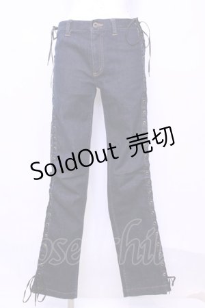 画像: HYSTERIC GLAMOUR / サイドレースアップデニムパンツ Ｍ インディゴ O-25-11-13-042-PU-PA-IG-OS