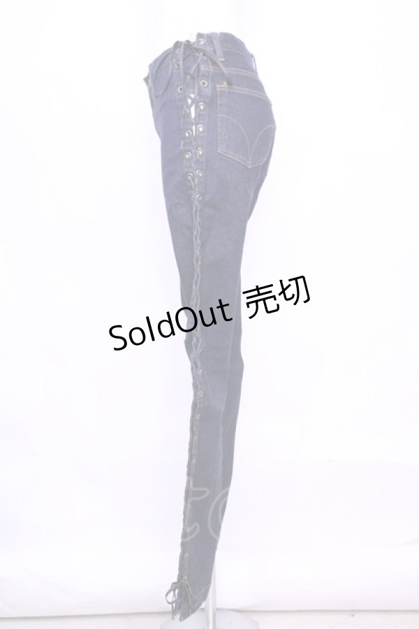 画像2: HYSTERIC GLAMOUR / サイドレースアップデニムパンツ Ｍ インディゴ O-25-11-13-042-PU-PA-IG-OS (2)
