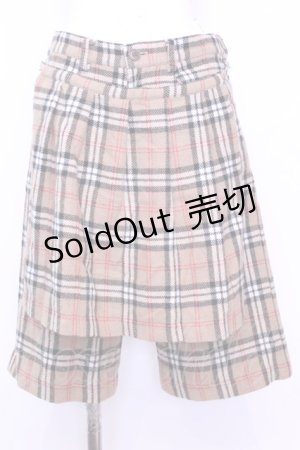 画像: MILK / フラップ付きハーフパンツ  ベージュタータン O-25-11-13-043-ML-PA-IG-OS