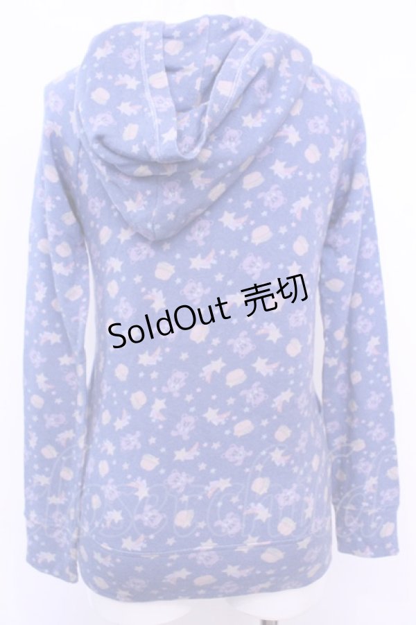 画像3: HYSTERIC GLAMOUR / ファックベア総柄パーカー  ブルー O-25-11-13-049-PU-TO-IG-OS (3)