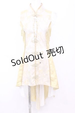 画像: Qutie Frash / 胸開きチャイナワンピ  イエロー O-25-11-13-005-QU-OP-OW-OS