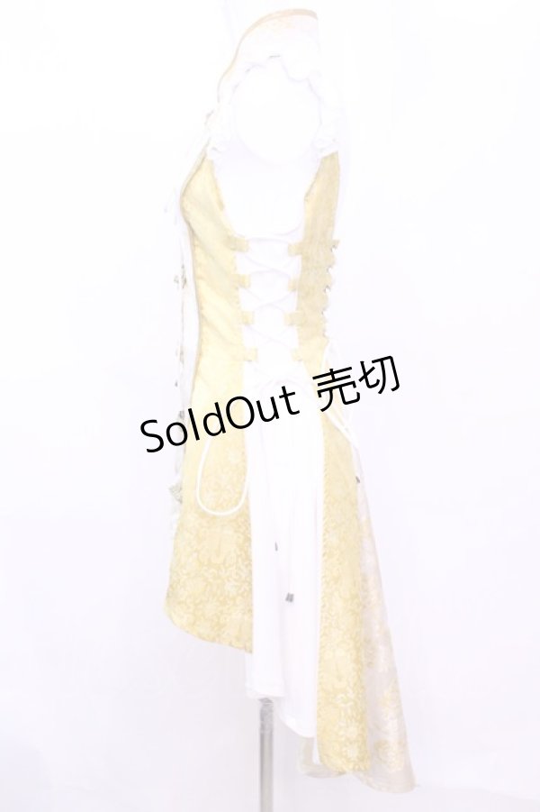 画像3: Qutie Frash / 胸開きチャイナワンピ  イエロー O-25-11-13-005-QU-OP-OW-OS (3)