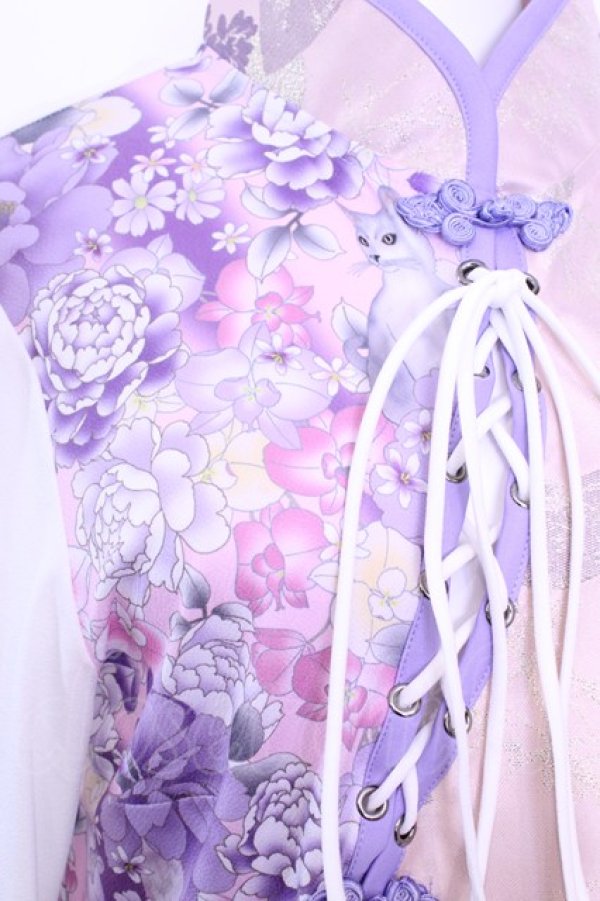 画像2: Qutie Frash / チャイナチュニック  ライトパープル O-25-11-13-007-QU-TO-OW-OS (2)